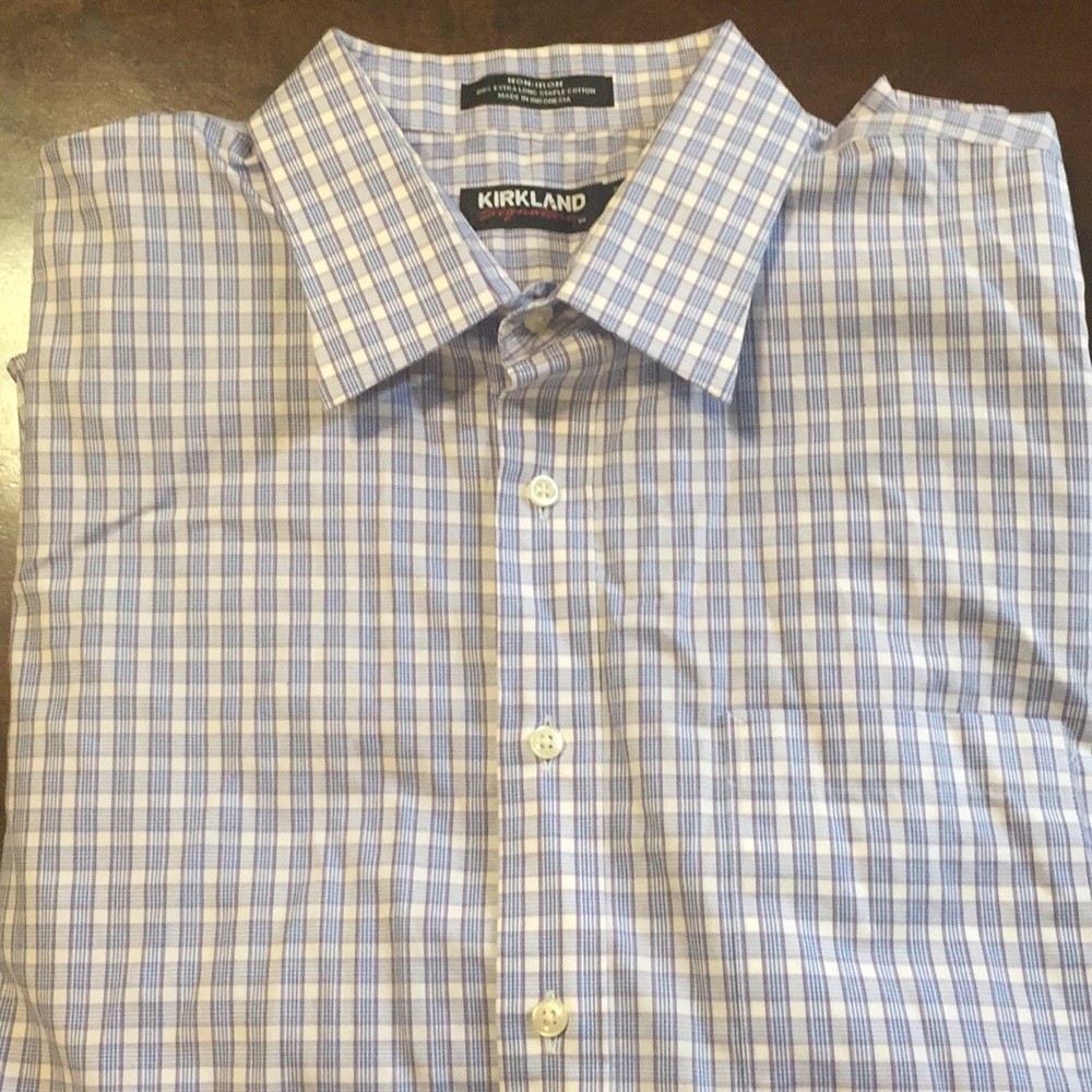 Men’s purple plaid dress shirt - Neck 17 Sleeve 37